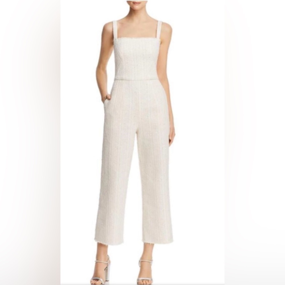 Black Halo Ivory Textured Jumpsuit